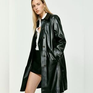 J. Crew Collection trench coat in leather - NWT